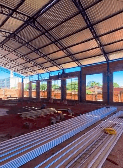 Progresso da construção do templo